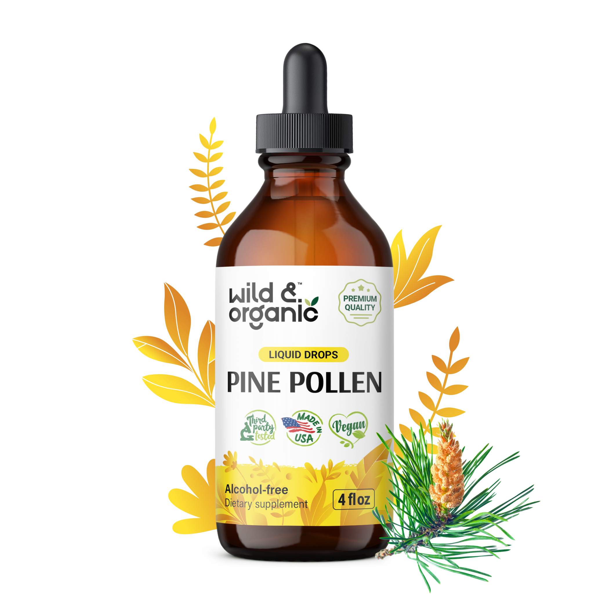 Pine Pollen Tincture - 4 Fl. Oz. Bottle