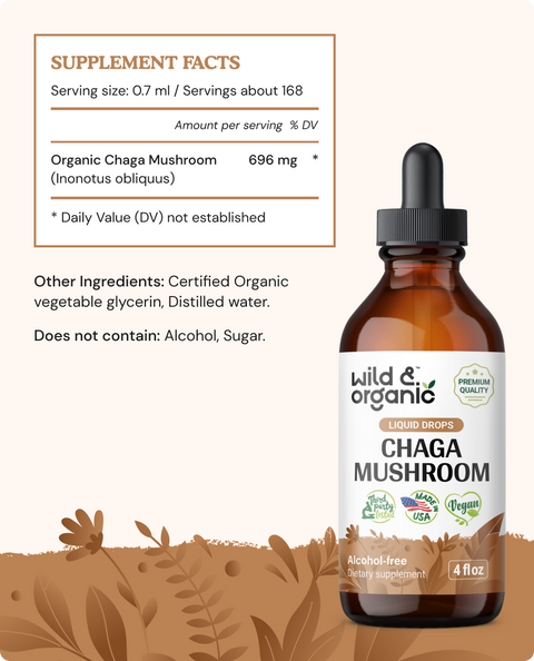 Chaga Mushroom Tincture - 4 fl.oz. Bottle